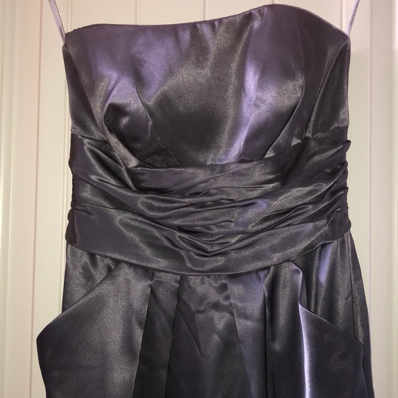 David’s bridal size 2 strapless pewter dress - Picture 2 of 5